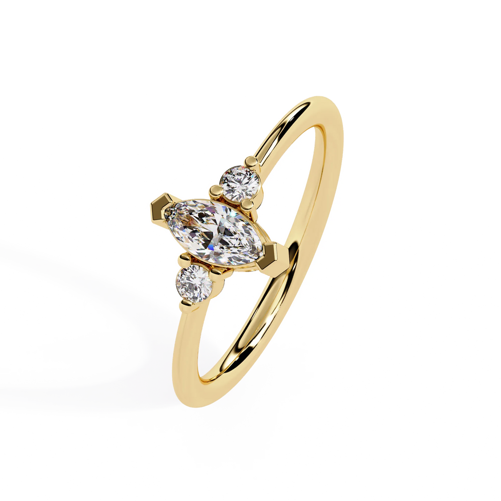 IGI Certified - 1/2 Ct. Lab Grown Diamond (VS/E-F) Lumina Marquise Trio Band Ring