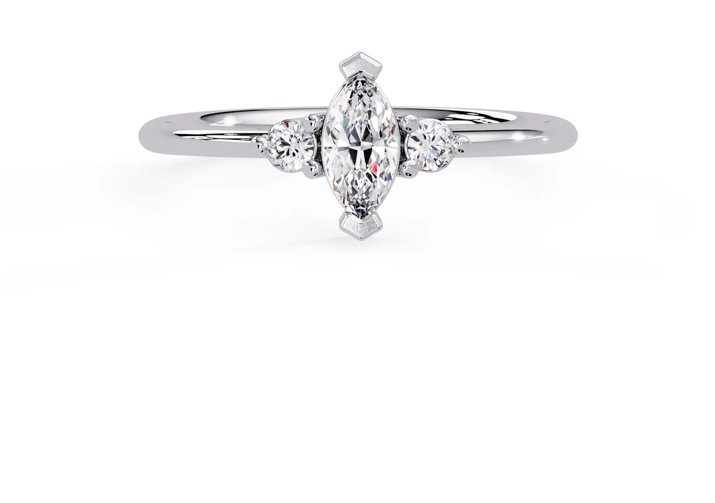 IGI Certified - 1/2 Ct. Lab Grown Diamond (VS/E-F) Lumina Marquise Trio Band Ring