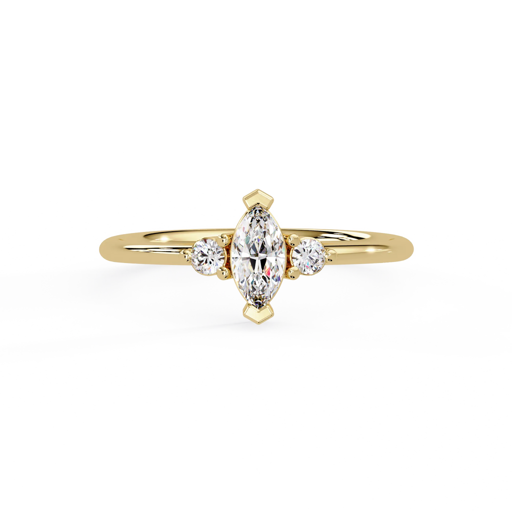 IGI Certified - 1/2 Ct. Lab Grown Diamond (VS/E-F) Lumina Marquise Trio Band Ring