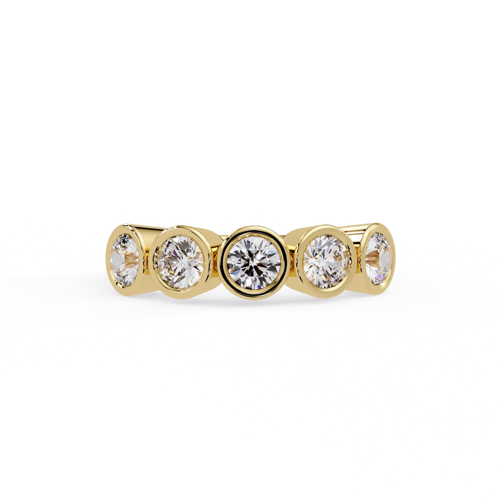 IGI Certified - 1/2 Ct. Lab Grown Diamond (VS/E-F) Aura Five-Stone Bezel Ring