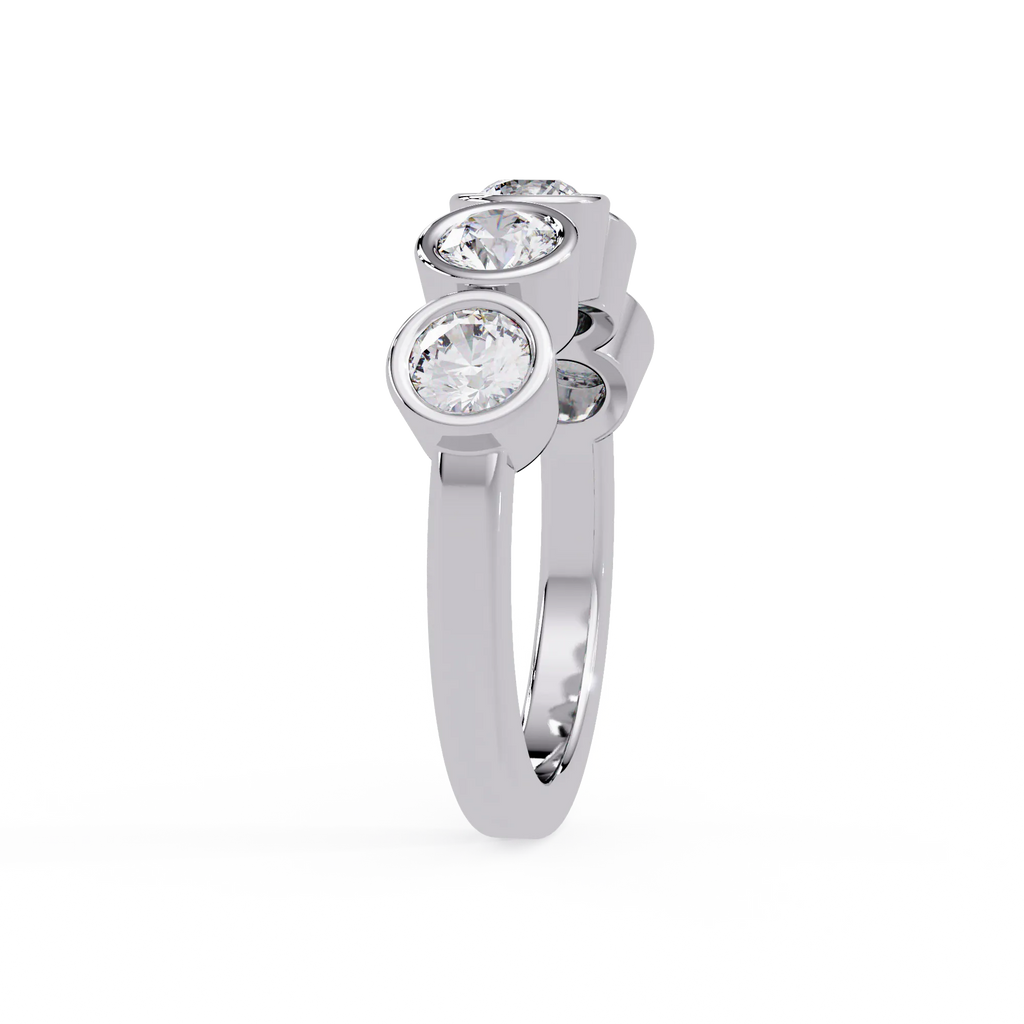 IGI Certified - 1/2 Ct. Lab Grown Diamond (VS/E-F) Aura Five-Stone Bezel Ring