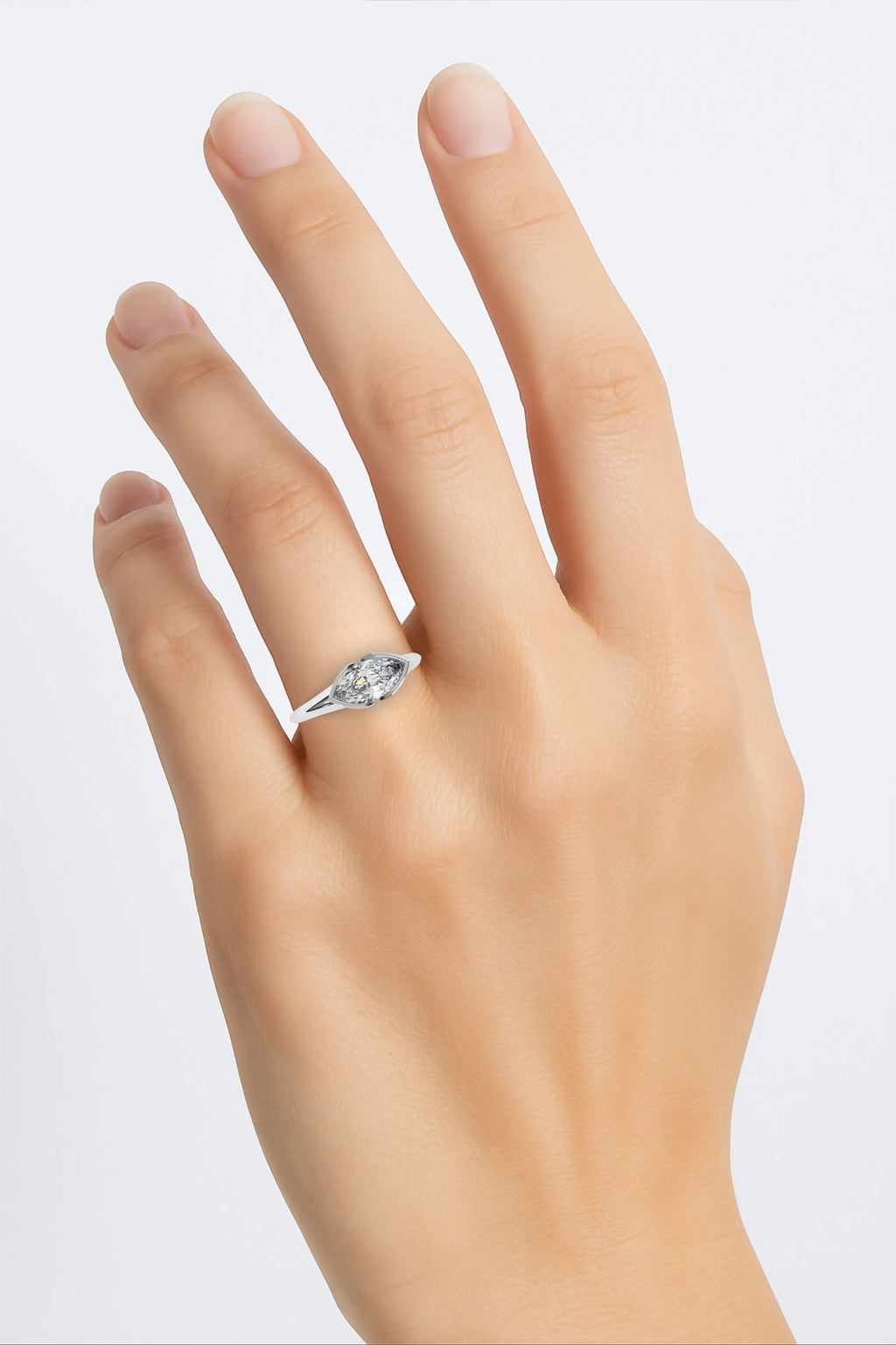 IGI Certified - 1.5 Ct. Lab Grown Diamond (VS/E-F) The Zenith Marquise Half-Bezel