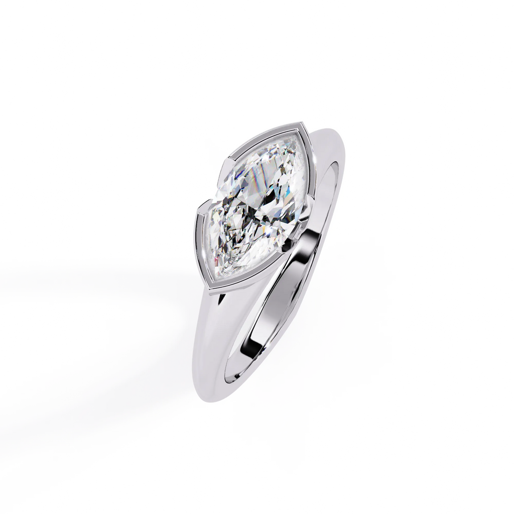 IGI Certified - 1.5 Ct. Lab Grown Diamond (VS/E-F) The Zenith Marquise Half-Bezel
