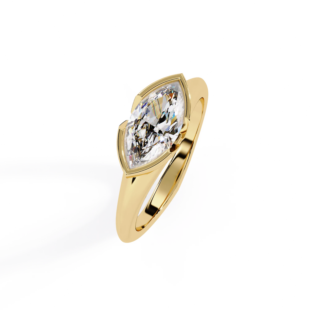 IGI Certified - 1.5 Ct. Lab Grown Diamond (VS/E-F) The Zenith Marquise Half-Bezel