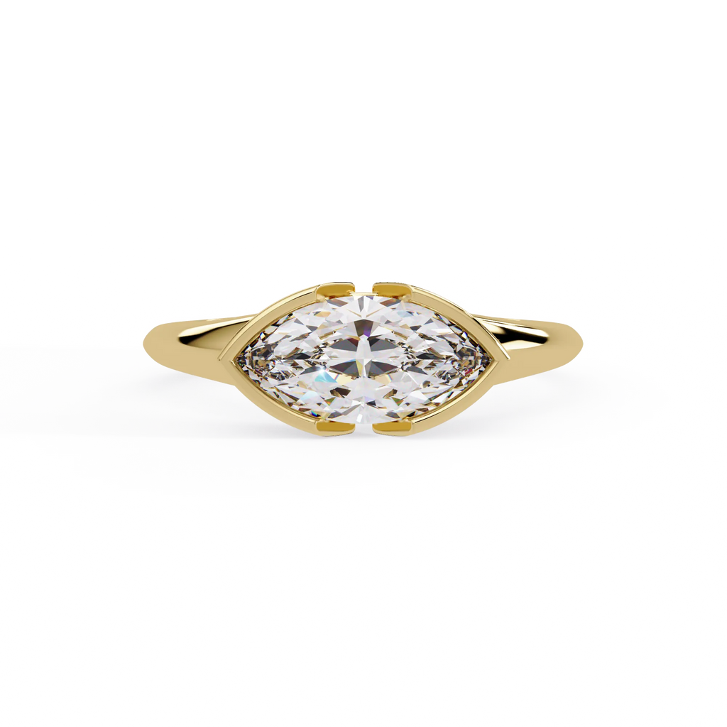 IGI Certified - 1.5 Ct. Lab Grown Diamond (VS/E-F) The Zenith Marquise Half-Bezel