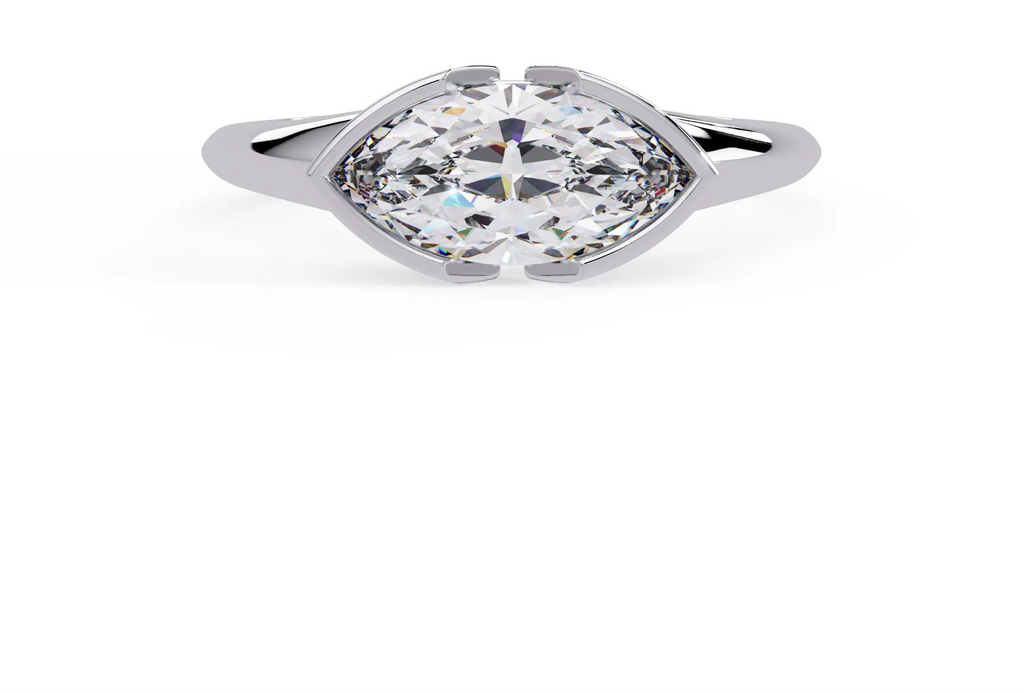 IGI Certified - 1.5 Ct. Lab Grown Diamond (VS/E-F) The Zenith Marquise Half-Bezel