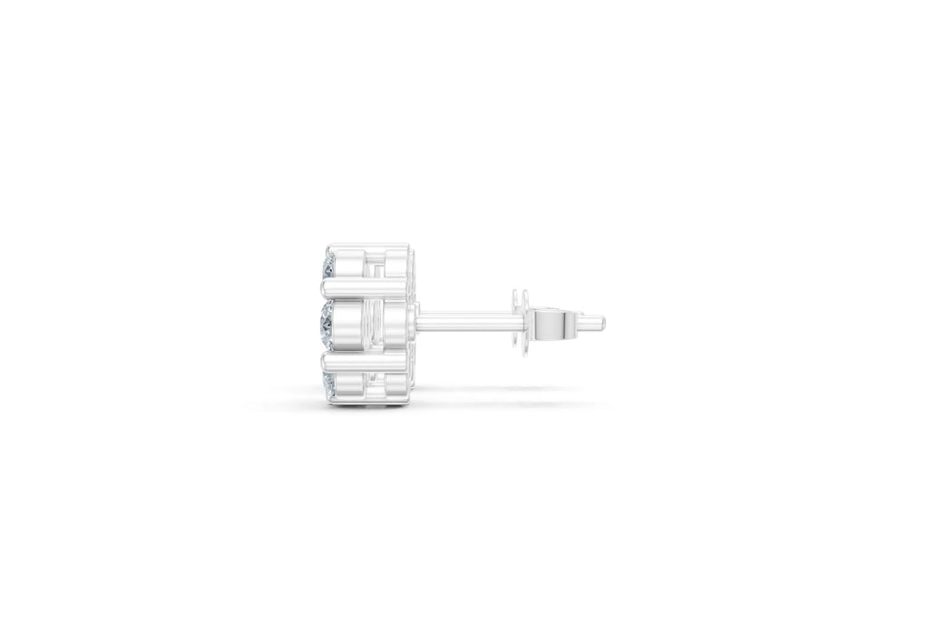 1 Carat Lab Grown Diamond Floral Earrings