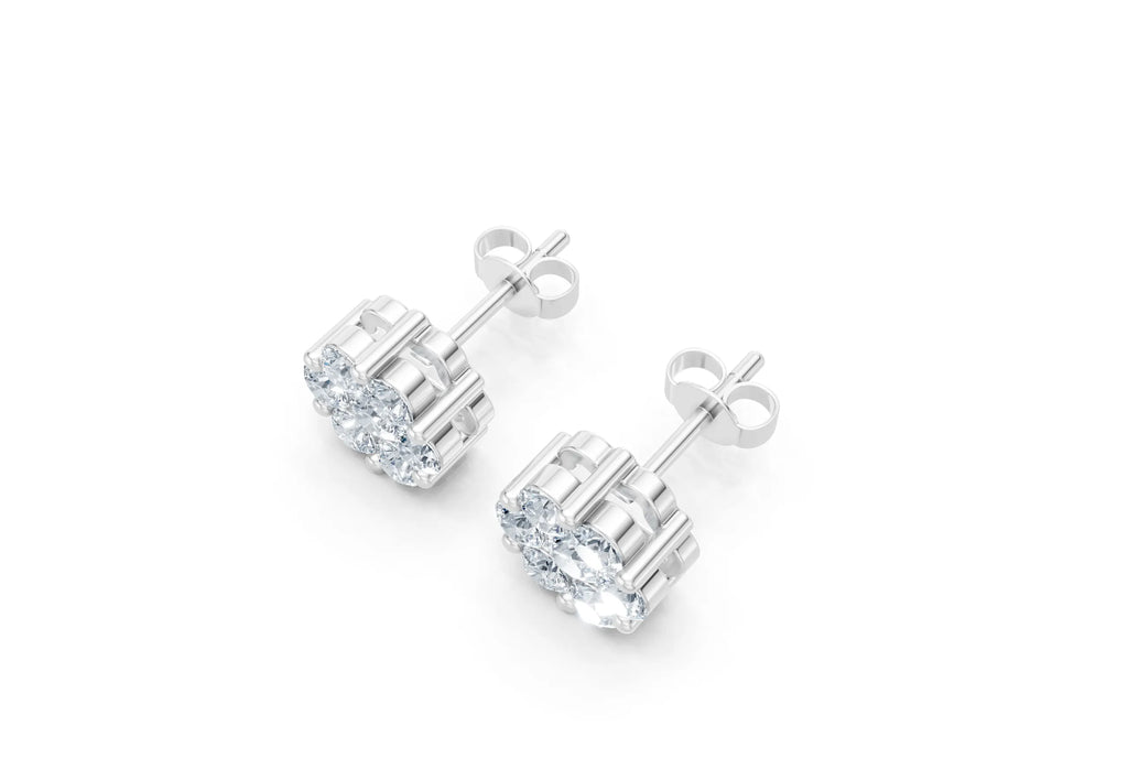 1 Carat Lab Grown Diamond Floral Earrings