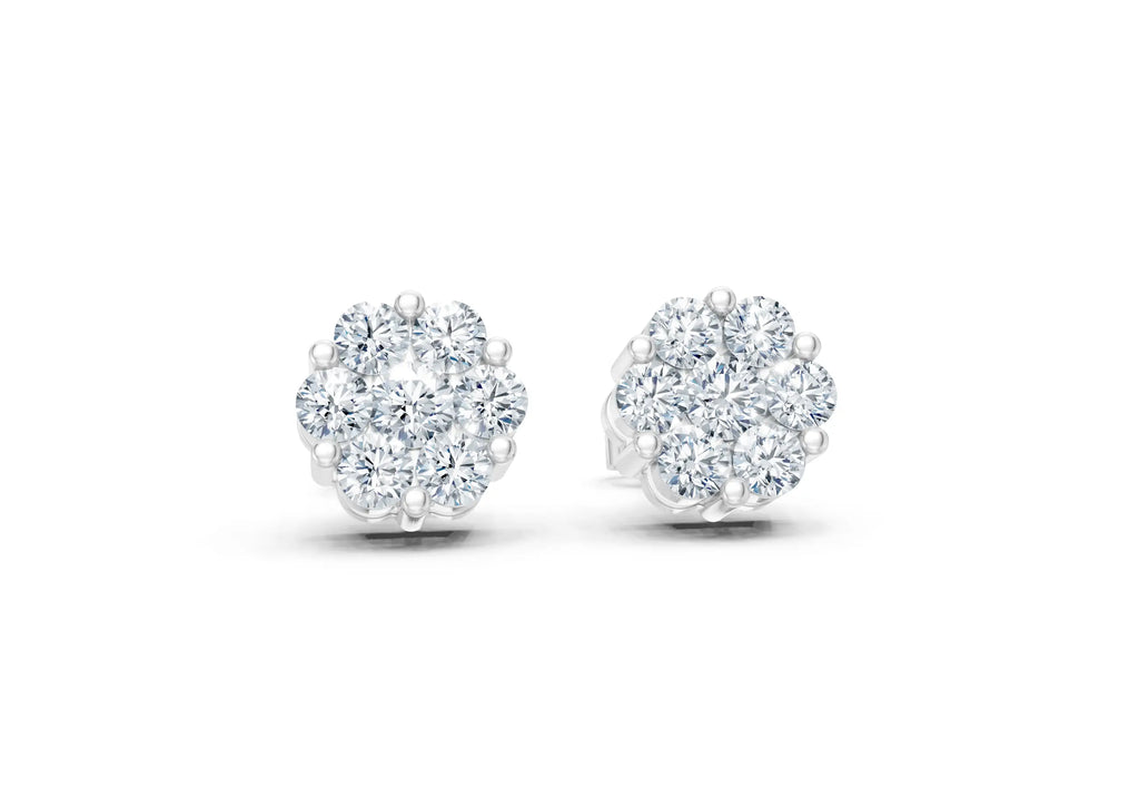 1 Carat Lab Grown Diamond Floral Earrings