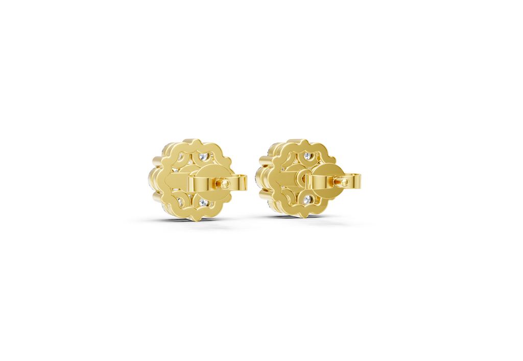 1 Carat Lab Grown Diamond Floral Earrings