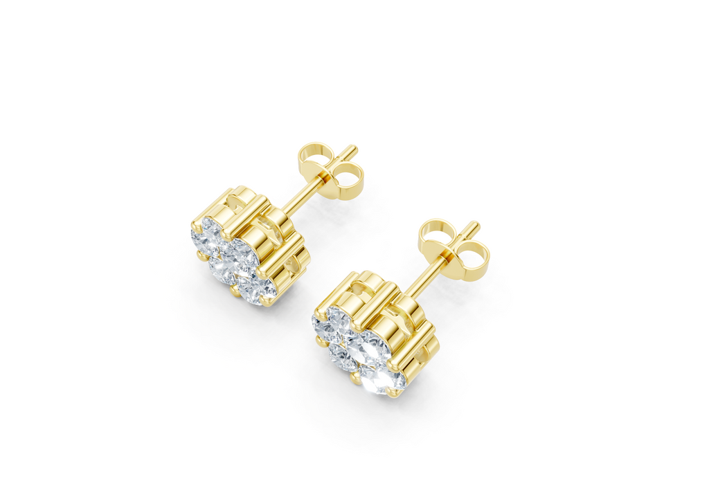 1 Carat Lab Grown Diamond Floral Earrings