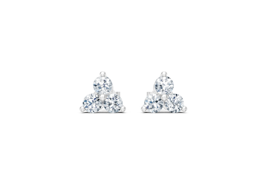 0.65 Carat Trilogy Lab Grown Diamond Pyramid Earrings