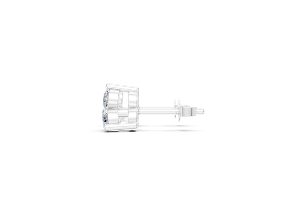 0.65 Carat Trilogy Lab Grown Diamond Pyramid Earrings