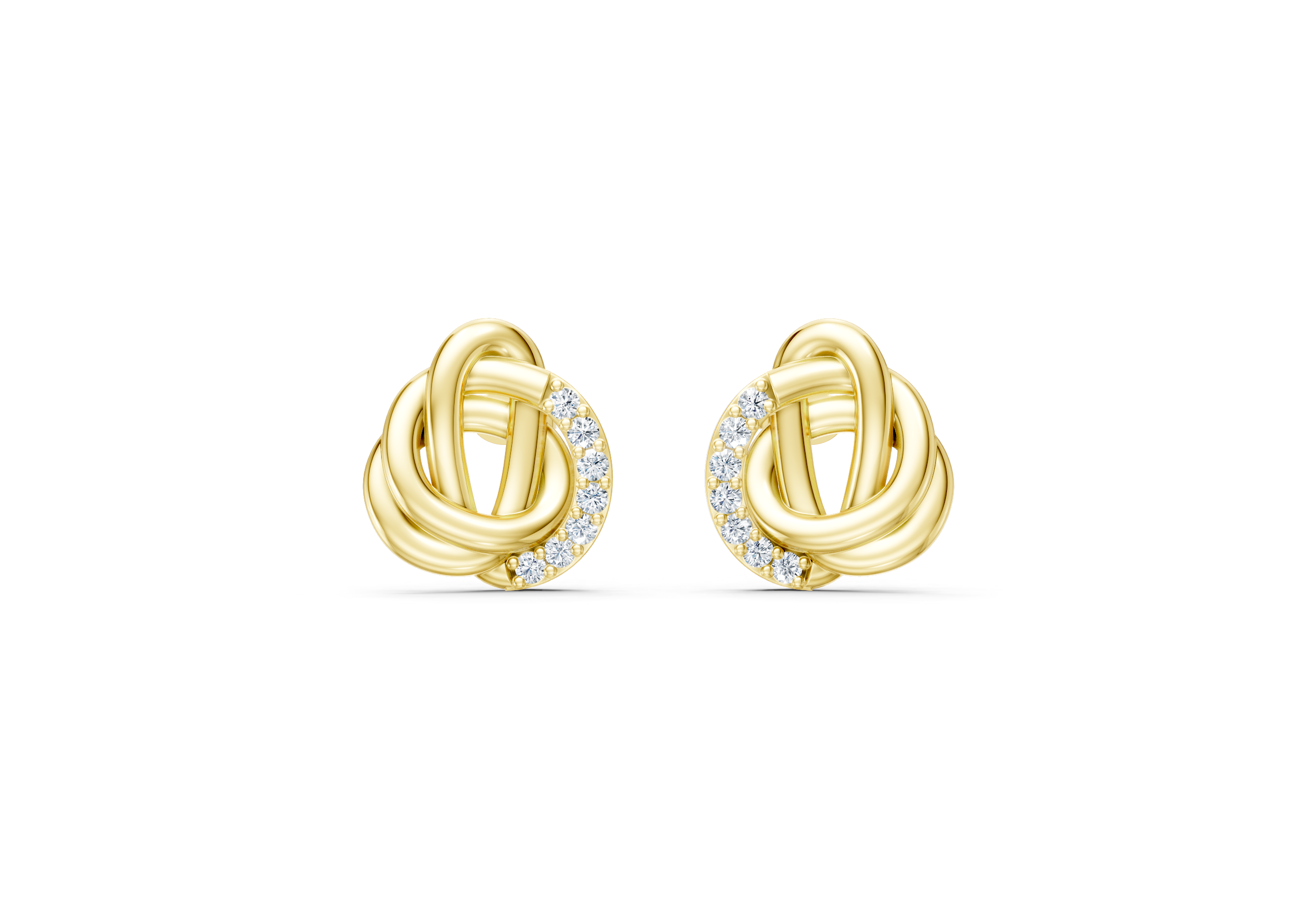 IGI Certified- 1/2 Ct. Lab Grown Diamond Knot Earrings -  925 Sterling Silver