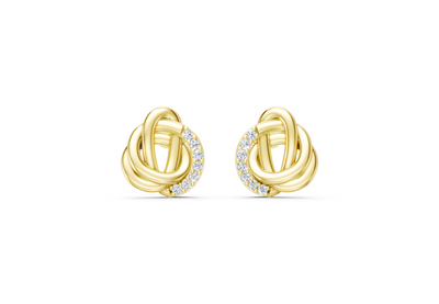 IGI Certified- 1/2 Ct. Lab Grown Diamond Knot Earrings -  925 Sterling Silver