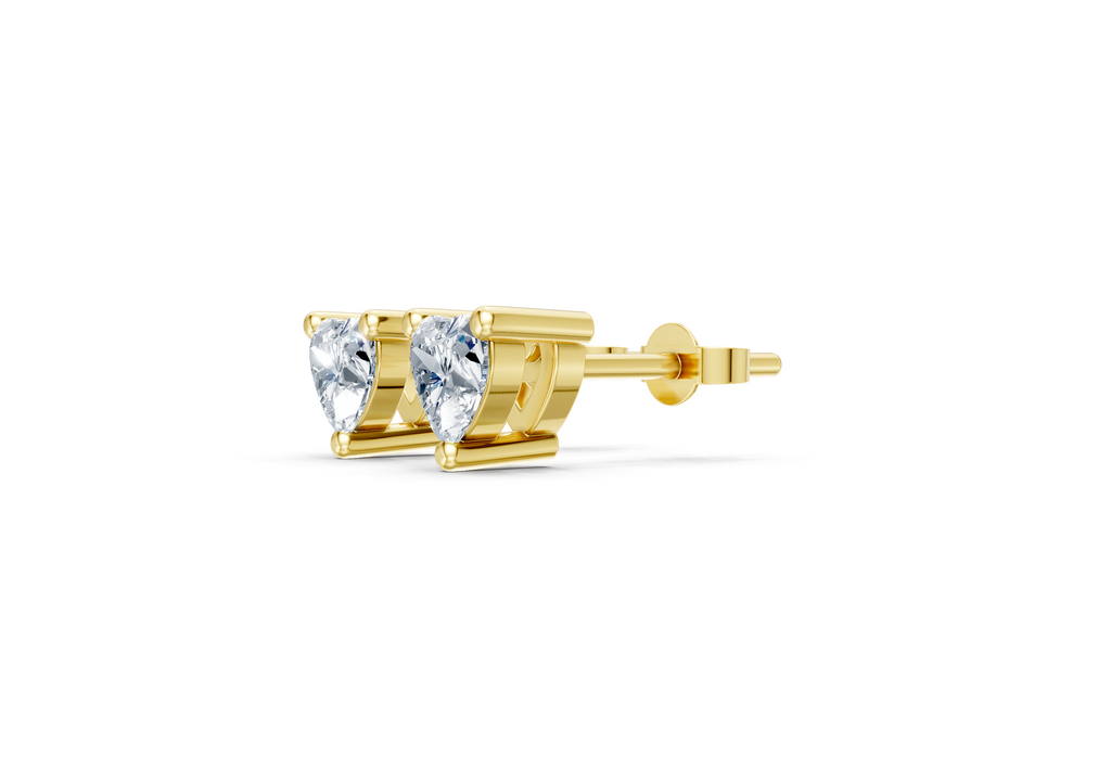 0.50 Carat Lab Grown Diamond Heart Cut Solitaire Earrings