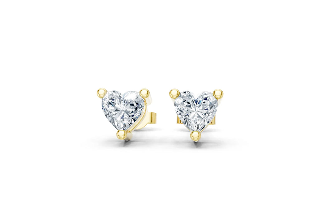 0.50 Carat Lab Grown Diamond Heart Cut Solitaire Earrings