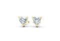 0.50 Carat Lab Grown Diamond Heart Cut Solitaire Earrings, IGI Certified