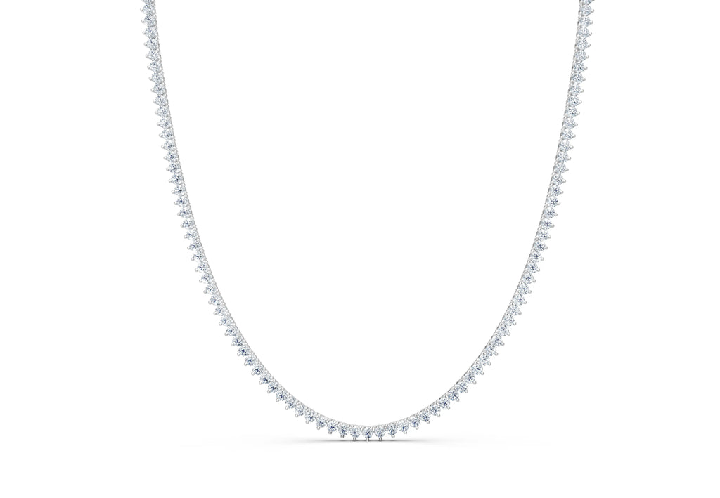 IGI Certified - 12 Ct. Lab Grown Diamond (VS/E-F) Tennis Necklace (16 Inch) - 925 Sterling Silver