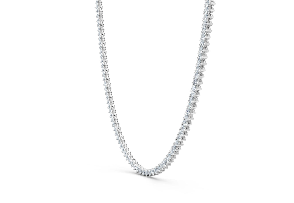 IGI Certified - 12 Ct. Lab Grown Diamond (VS/E-F) Tennis Necklace (16 Inch) - 925 Sterling Silver