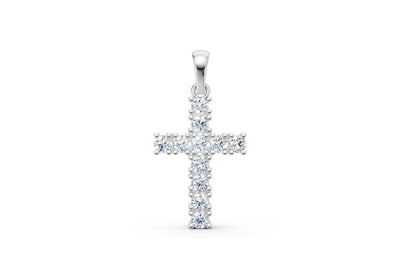 IGI Certified - 1/2 Ct. Lab Grown Diamond (VS/E-F) Cross Pendant - 925 Sterling Silver