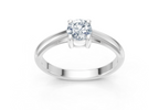 IGI Certified - 1 Ct.Lab Grown Diamond (VS/E-F) Oval Solitaire Ring - 925 Sterling Silver