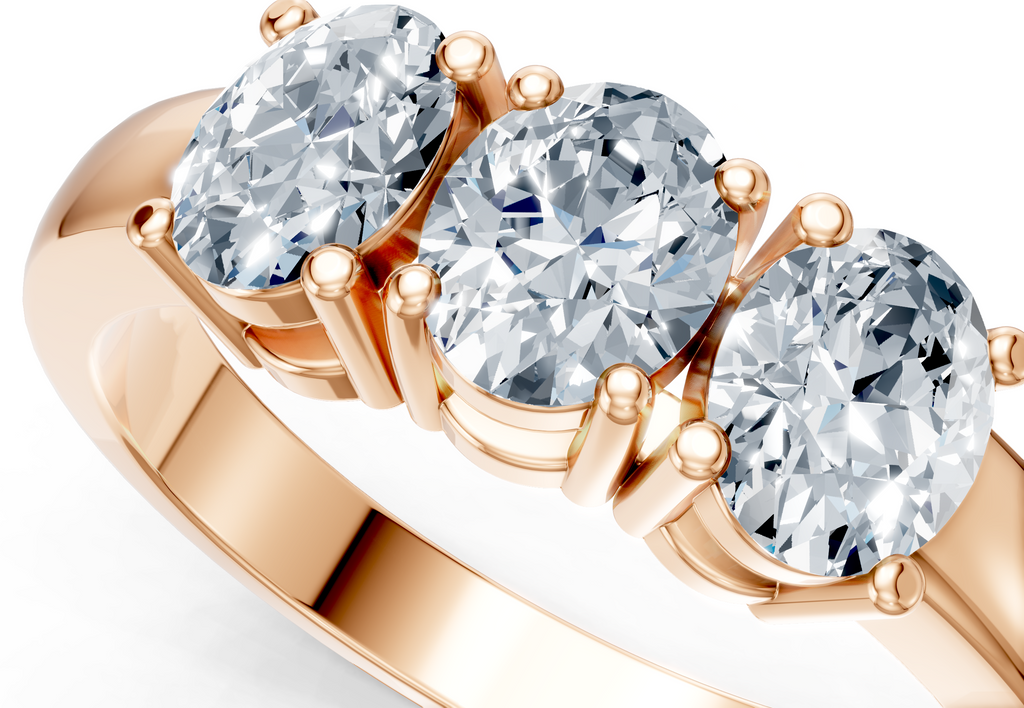 IGI Certified - 1 Ct. Lab Grown Diamond (VS/E-F) Trilogy Ring - 925 Sterling Silver