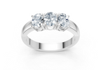 IGI Certified - 1 Ct. Lab Grown Diamond (VS/E-F) Trilogy Ring - 925 Sterling Silver