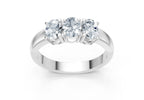 IGI Certified - 1 Ct. Lab Grown Diamond (VS/E-F) Trilogy Ring - 925 Sterling Silver