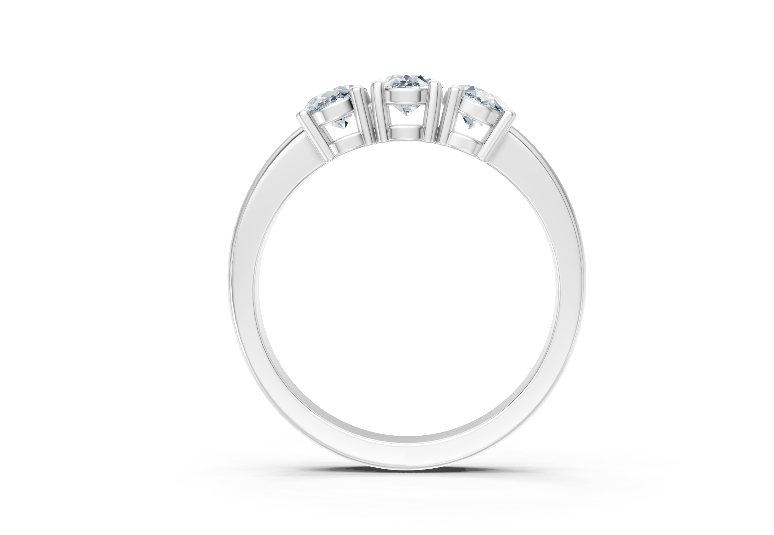 IGI Certified - 1 Ct. Lab Grown Diamond (VS/E-F) Trilogy Ring - 925 Sterling Silver