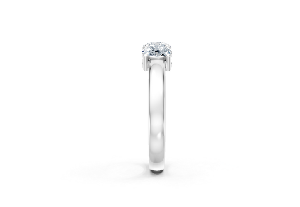 IGI Certified - 1 Ct. Lab Grown Diamond (VS/E-F) Trilogy Ring - 925 Sterling Silver