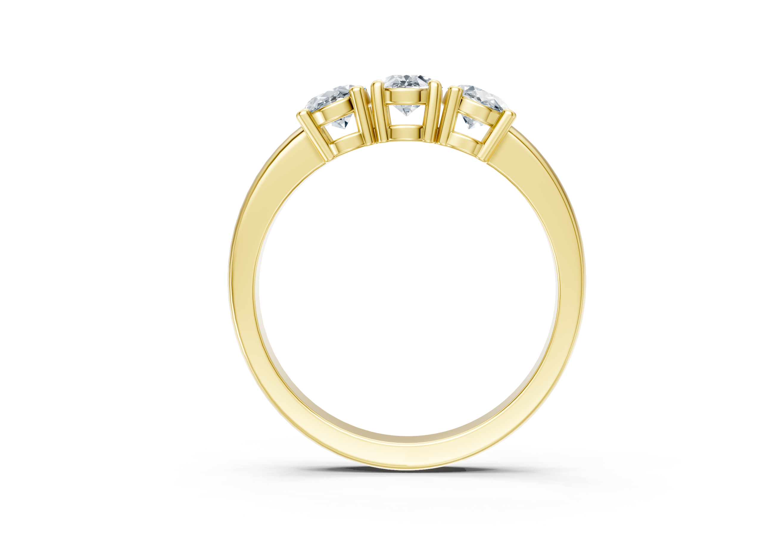 IGI Certified - 1 Ct. Lab Grown Diamond (VS/E-F) Trilogy Ring - 925 Sterling Silver