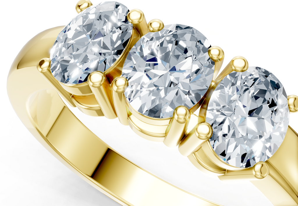 IGI Certified - 1 Ct. Lab Grown Diamond (VS/E-F) Trilogy Ring - 925 Sterling Silver