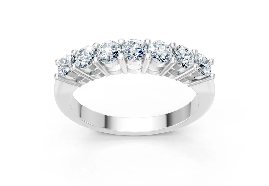 0.75 Carat Lab Grown Diamond 7 Stone Band Ring