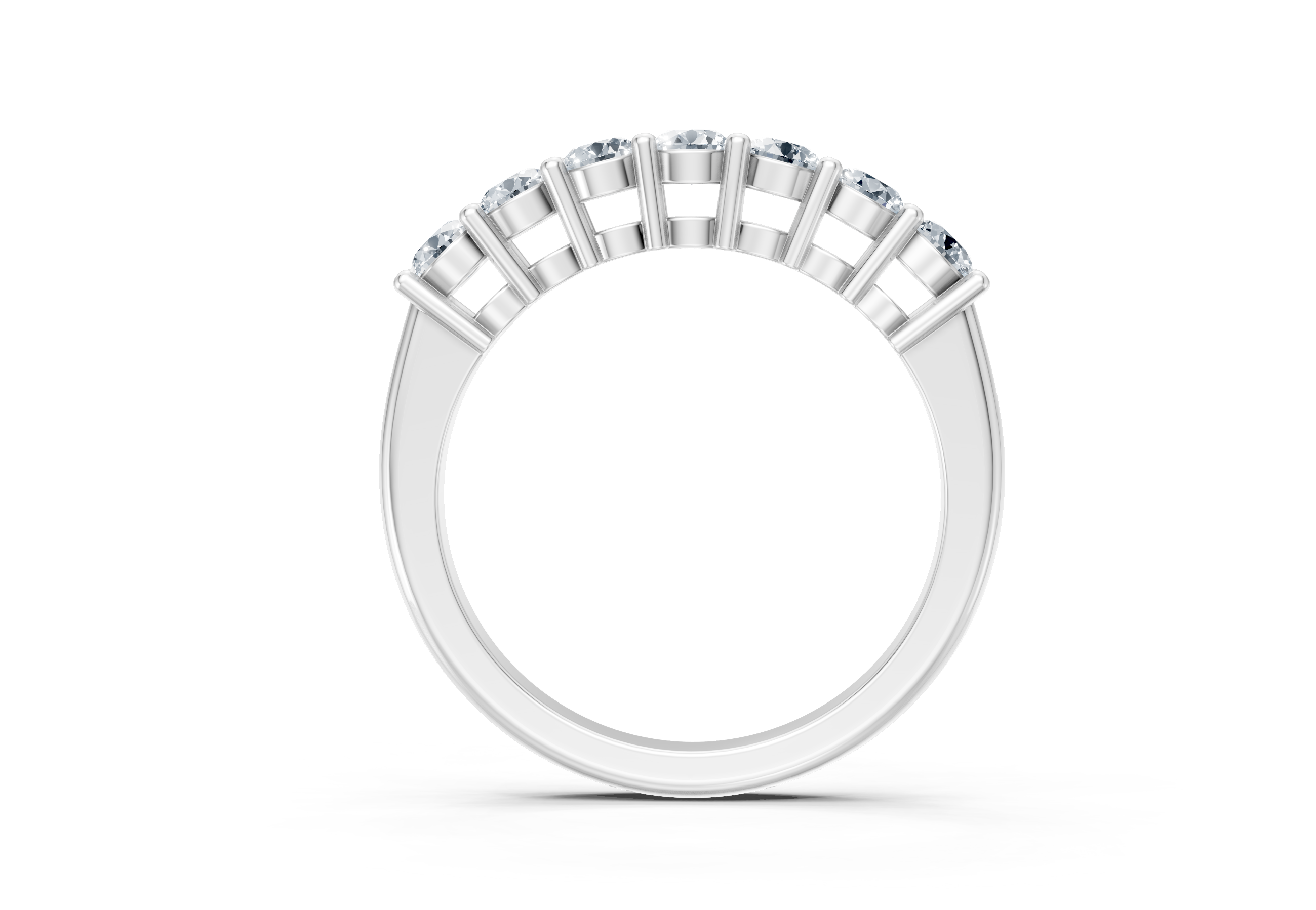 0.75 Carat Lab Grown Diamond 7 Stone Band Ring