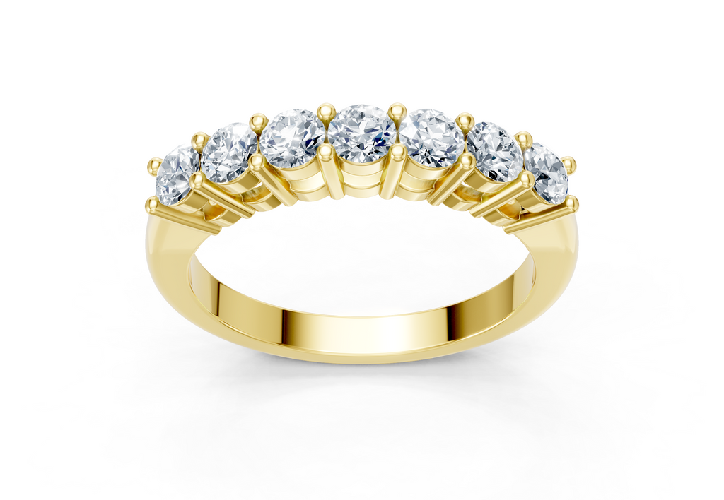 0.75 Carat Lab Grown Diamond 7 Stone Band Ring