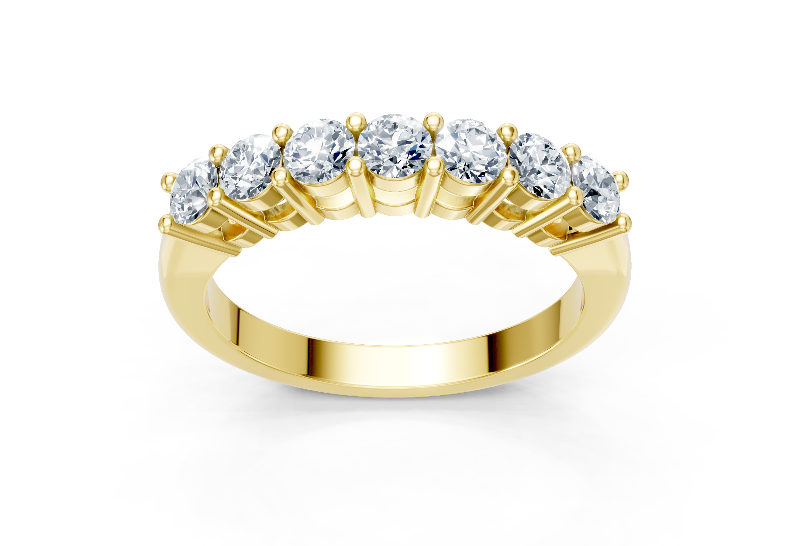 0.75 Carat Lab Grown Diamond 7 Stone Band Ring