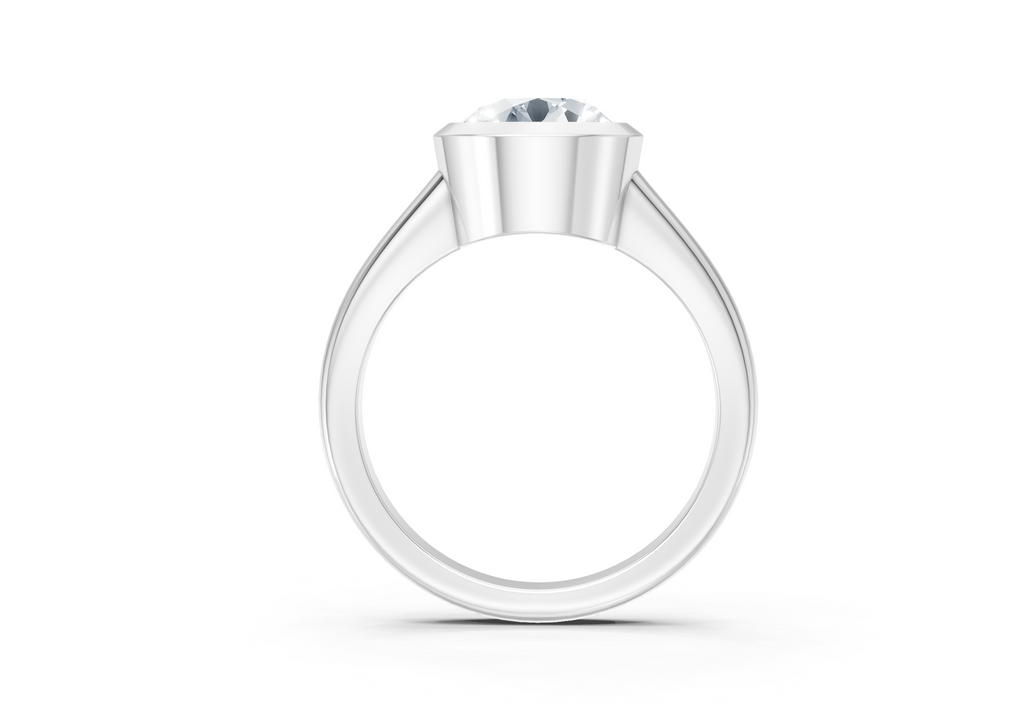 2 Carat Lab Grown Diamond Bezel Set Solitaire Ring