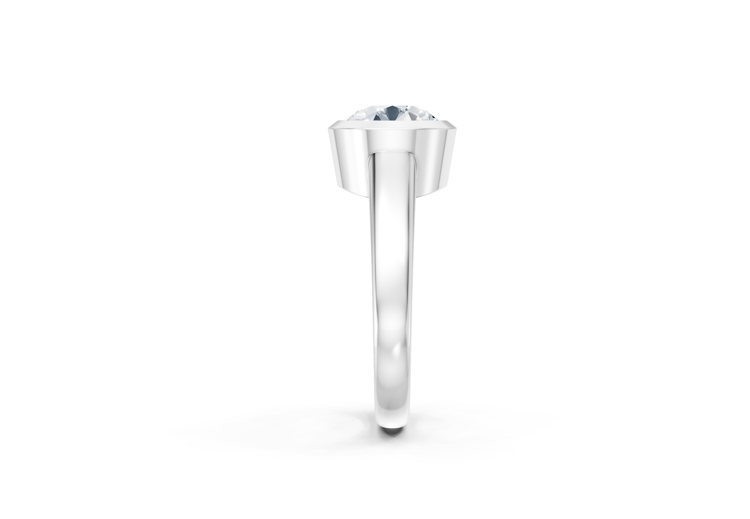 2 Carat Lab Grown Diamond Bezel Set Solitaire Ring