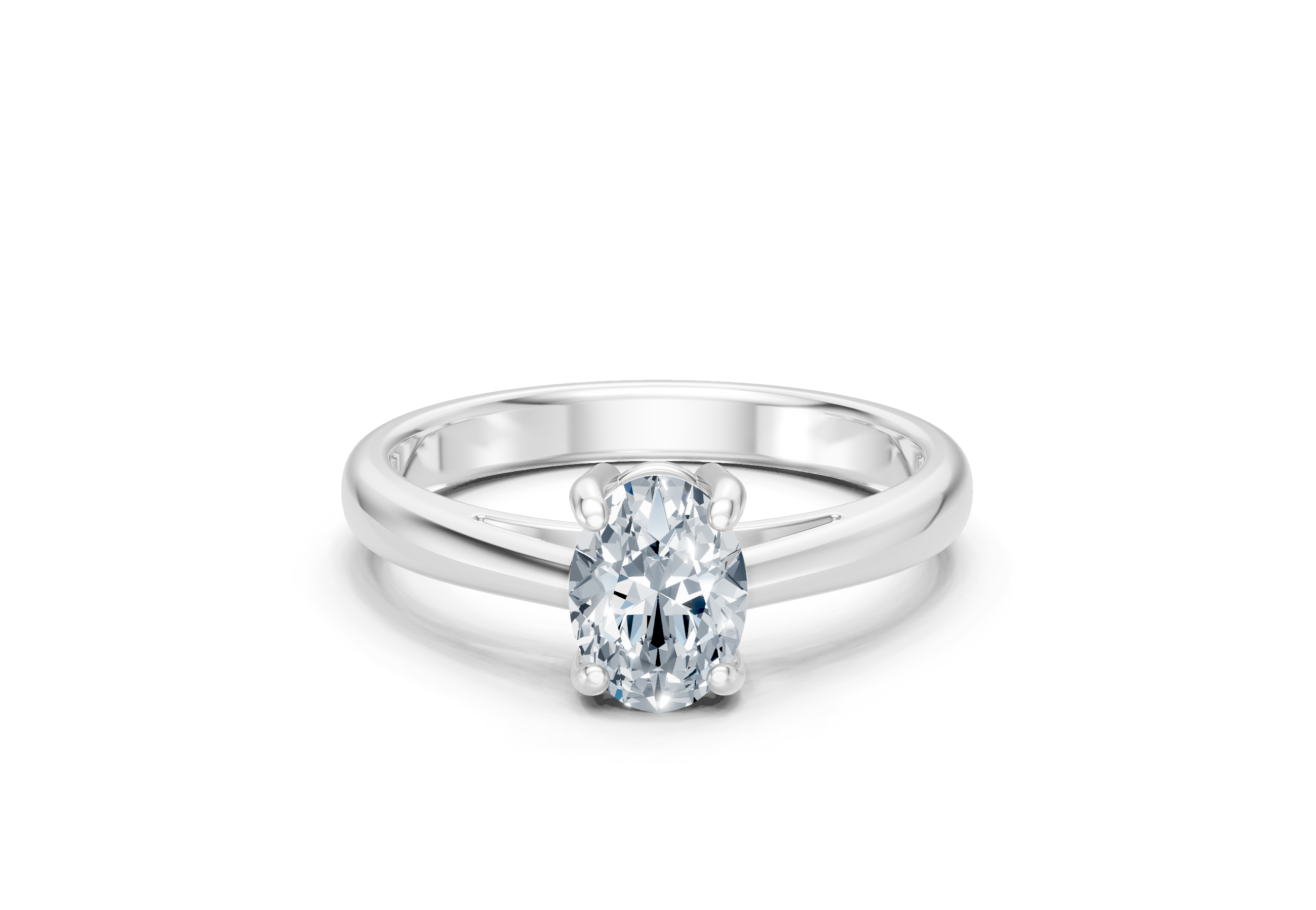 IGI Certified - 1/2 Ct. Lab Grown Diamond (VS/E-F) Oval Solitaire Ring - 925 Sterling Silver