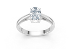 IGI Certified - 1/2 Ct. Lab Grown Diamond (VS/E-F) Oval Solitaire Ring - 925 Sterling Silver