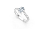 IGI Certified - 1/2 Ct. Lab Grown Diamond (VS/E-F) Oval Solitaire Ring - 925 Sterling Silver
