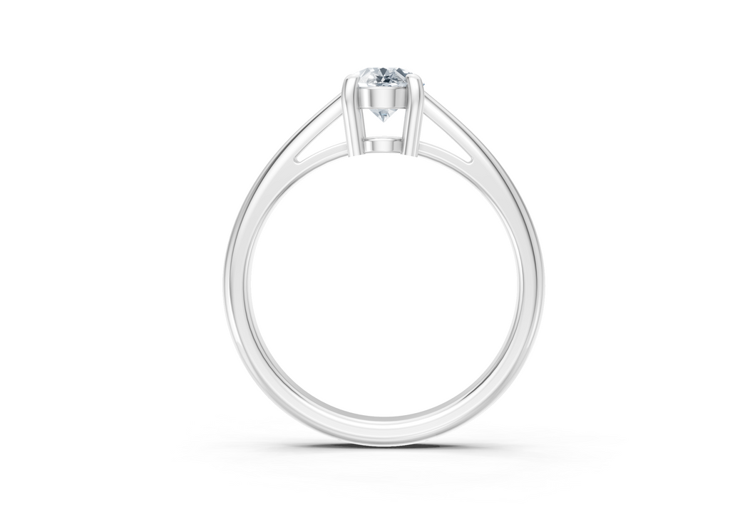 IGI Certified - 1/2 Ct. Lab Grown Diamond (VS/E-F) Oval Solitaire Ring - 925 Sterling Silver