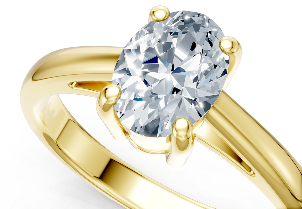 IGI Certified - 1/2 Ct. Lab Grown Diamond (VS/E-F) Oval Solitaire Ring - 925 Sterling Silver