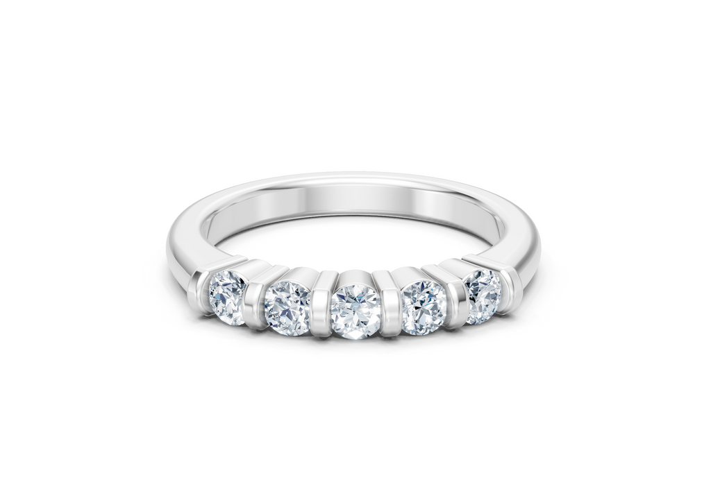 0.50 Carat Lab Grown Diamond 5 Stone Band Ring