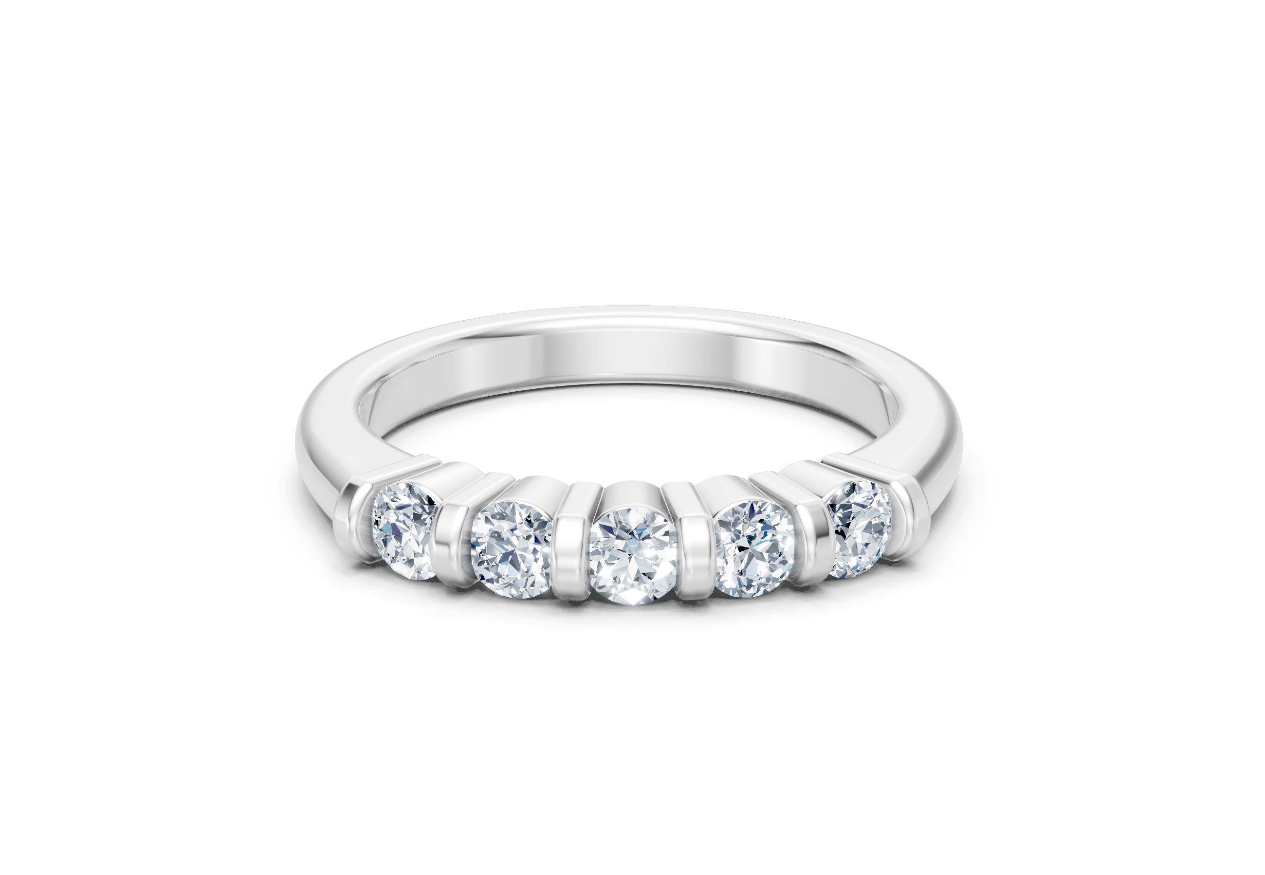 0.50 Carat Lab Grown Diamond 5 Stone Band Ring