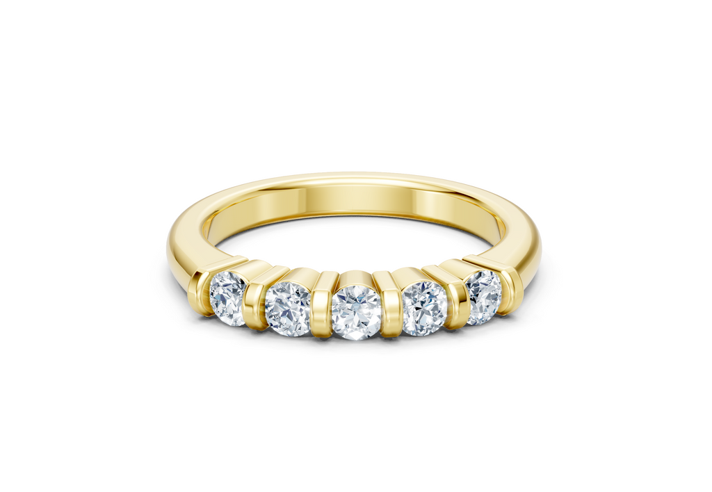 0.50 Carat Lab Grown Diamond 5 Stone Band Ring