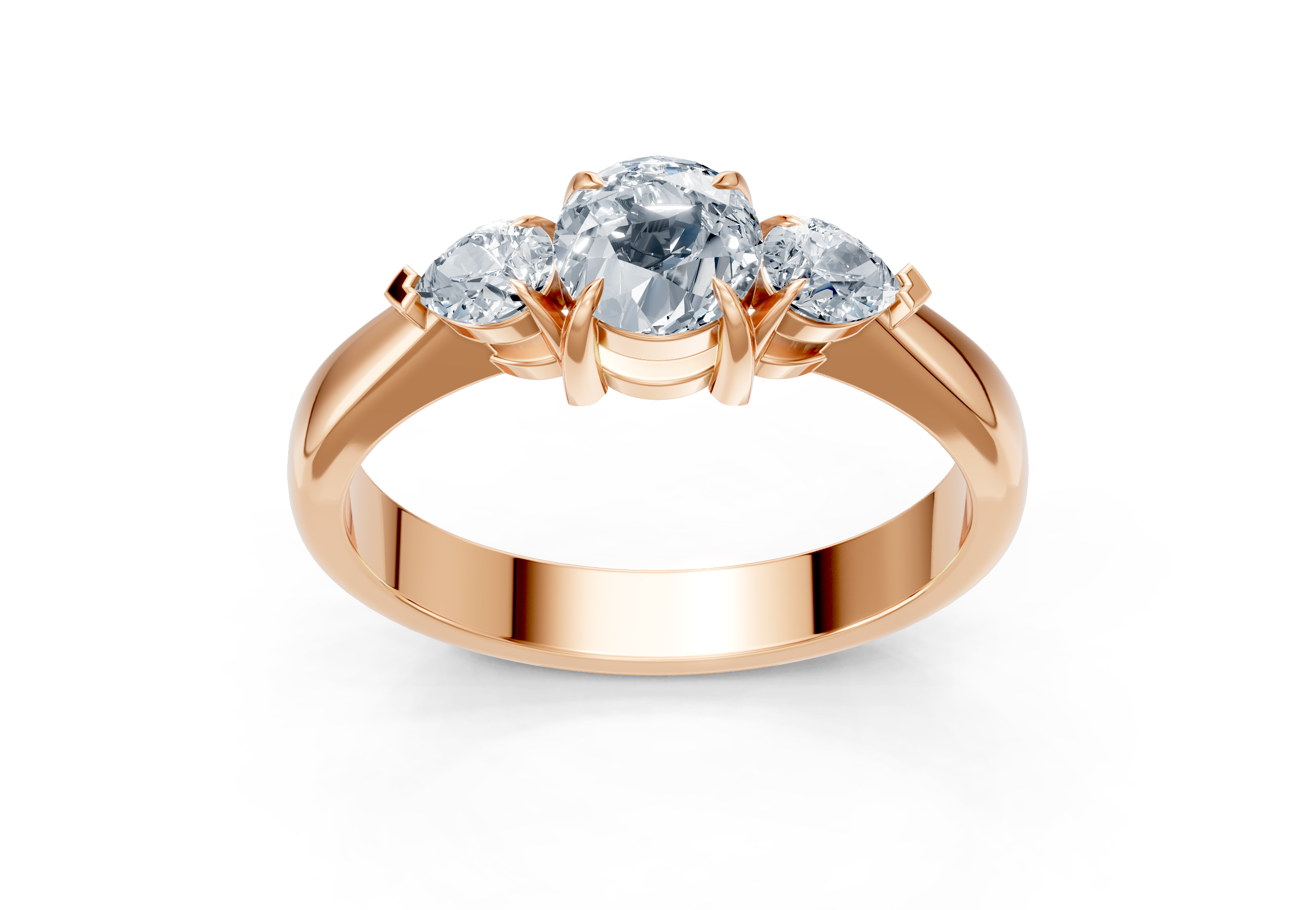 IGI Certified - 3/4 Ct. Lab Grown Diamond (VS/E-F) Trilogy Ring - 925 Sterling Silver