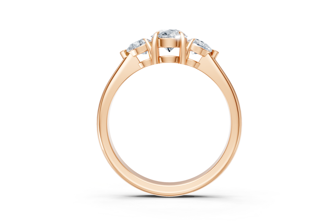 IGI Certified - 3/4 Ct. Lab Grown Diamond (VS/E-F) Trilogy Ring - 925 Sterling Silver