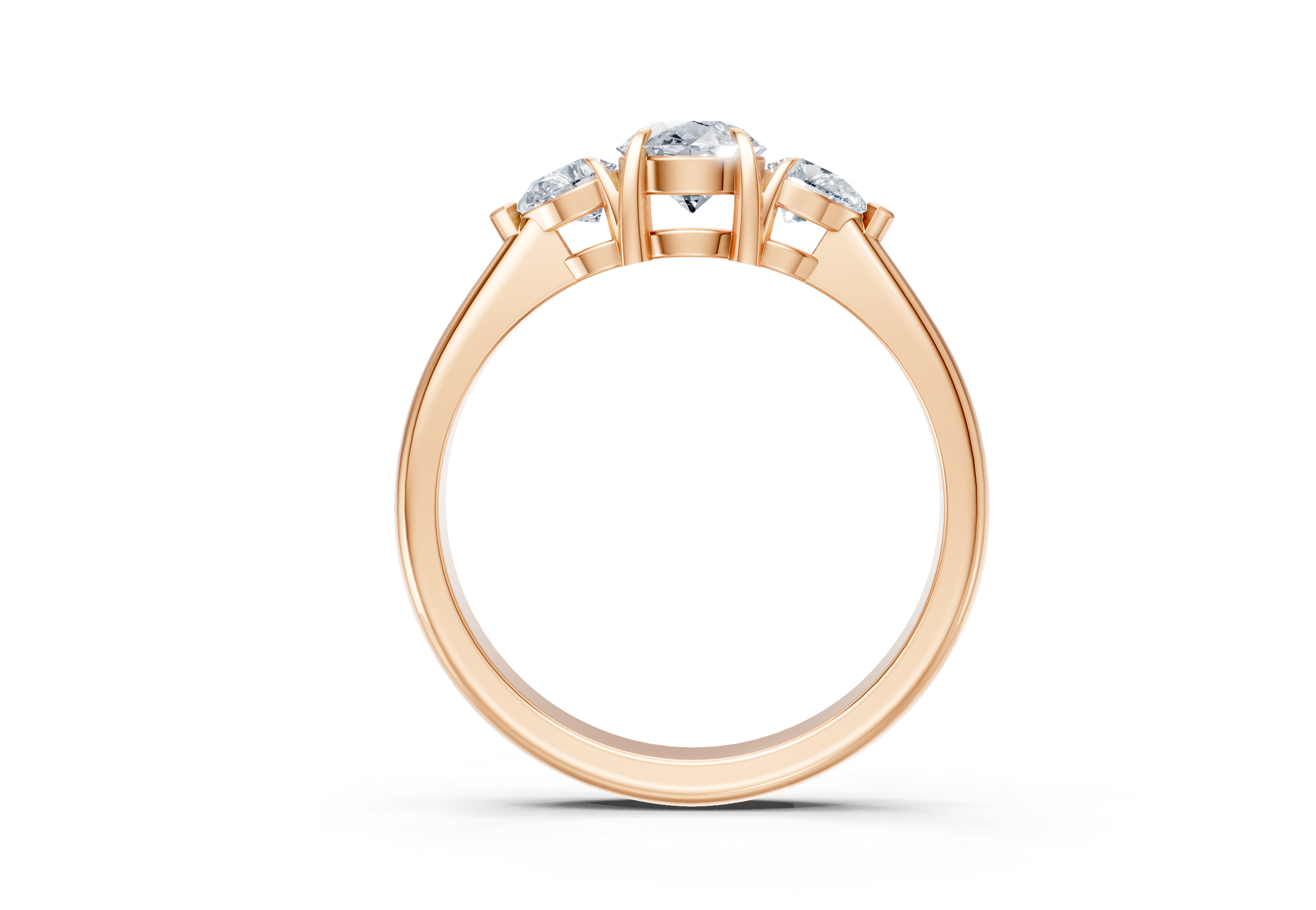 IGI Certified - 3/4 Ct. Lab Grown Diamond (VS/E-F) Trilogy Ring - 925 Sterling Silver